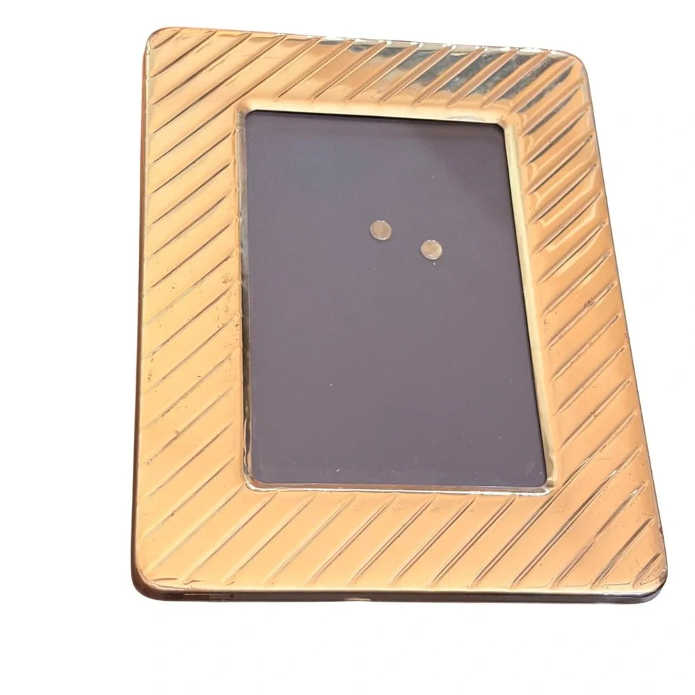 Vintage Picture Photo Frame Brass 5x7 Reflective Hollywood Regency Style‎